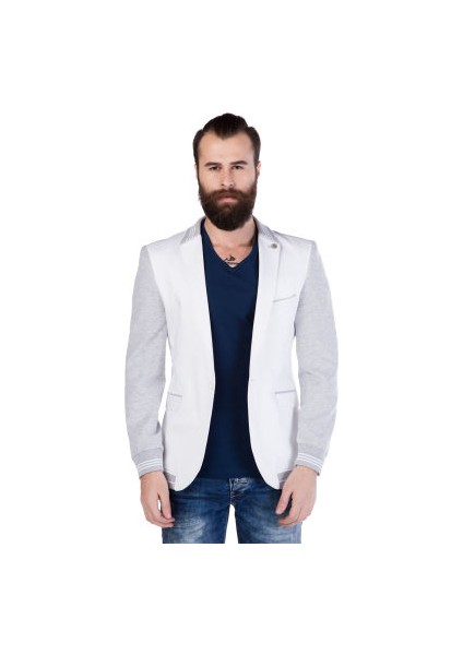 Cipo&Baxx CJ126 Kolları Penye Beyaz Erkek Blazer Spor Ceket fiyatları