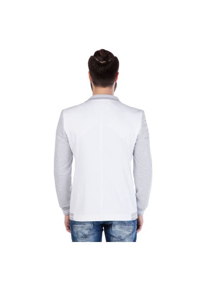 Cipo&Baxx CJ126 Kolları Penye Beyaz Erkek Blazer Spor Ceket modelleri