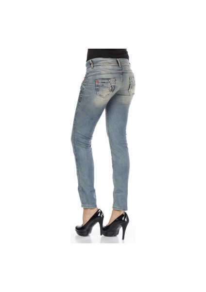Cipo&Baxx CBW-0347 Dekoratif Dikişli Eski Slim Fit Bayan Pantolon modelleri