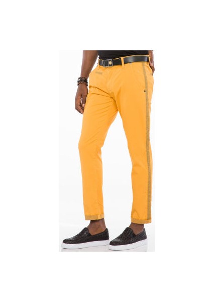 Cipo&Baxx CD511 Desenli Sarı Casual Erkek Pantolon