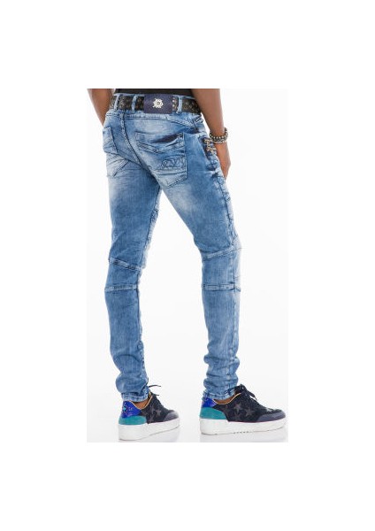 Cipo&Baxx CD505 Denim Legend Dekoratif Dikişli Mavi Erkek Jeans