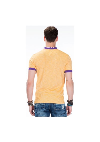 Cipo&Baxx CT416 Polo Yaka Nakışlı Slim Fit Sarı Erkek Tişört indirimleri