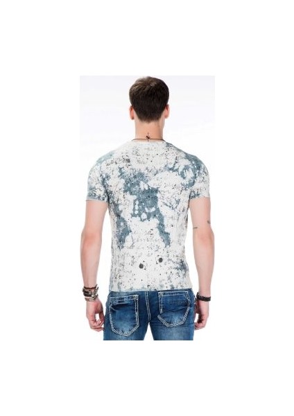 Cipo&Baxx CT410 Kurukafa Life Trap Baskılı Slim Fit Erkek Tişört fırsatları
