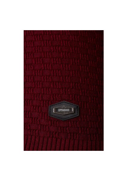 Cipo&Baxx CP169 V Yaka Slim Fit Düz Bordo Erkek Triko Kazak fiyatları