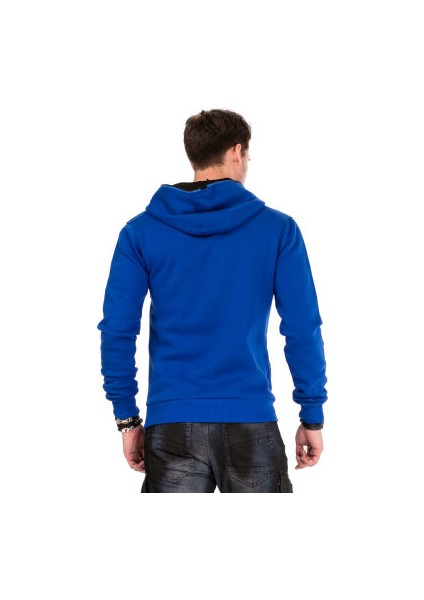 Cipo&Baxx CL329 Gizli Yaka Fermuarlı Kapşonlu Cepli Sweatshirt