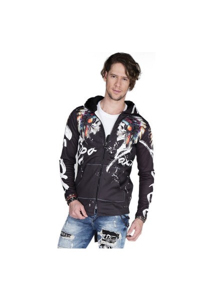 Cipo&Baxx CL263 Kızılderili Kapşonlu Siyah Erkek Sweatshirt fiyatları
