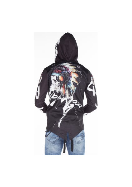 Cipo&Baxx CL263 Kızılderili Kapşonlu Siyah Erkek Sweatshirt indirimleri