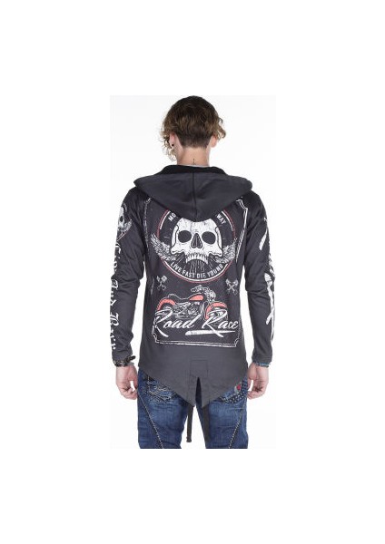 Cipo&Baxx CL256 Road Race Kurukafa Baskılı Erkek Motorcu Sweat fırsatları