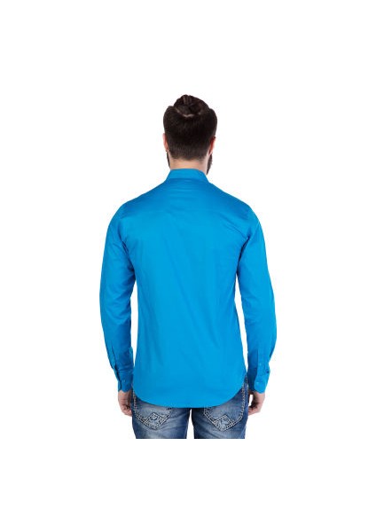 Cipo&Baxx CH125 Turkuaz Mavi Renk Slim Fit Spor Erkek Gömlek fiyatları