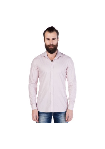 Cipo&Baxx CH119 Açık Pembe Slim Fit Spor Erkek Gömlek
