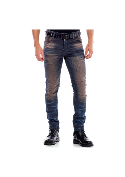 Cipo&Baxx CD492 Eskimiş Slim Fit Dar Kahverengi Erkek Pantolon