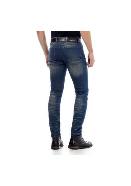 Cipo&Baxx CD492 Eskimiş Slim Fit Dar Koyu Mavi Erkek Pantolon