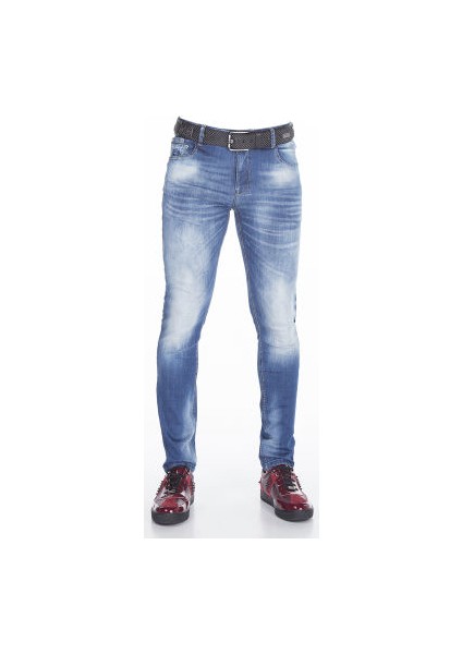 Cipo&Baxx CD319B Açık Mavi Slim Fit Dar Paçalı Erkek Kot Pantolon