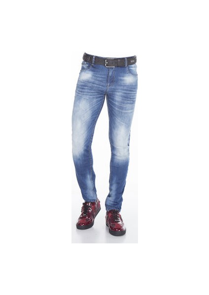 Cipo&Baxx CD319B Açık Mavi Slim Fit Dar Paçalı Erkek Kot Pantolon