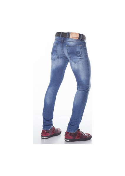 Cipo&Baxx CD319B Açık Mavi Slim Fit Dar Paçalı Erkek Kot Pantolon