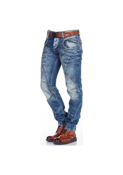 Cipo&Baxx C-0894 Parçalı Dikişli Düşük Bel Erkek Kot Pantolon