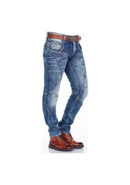 Cipo&Baxx C-0894 Parçalı Dikişli Düşük Bel Erkek Kot Pantolon
