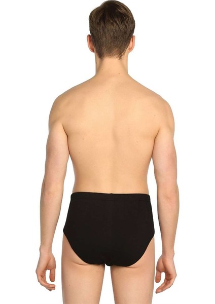 6 Lı Penye Erkek Slip Siyah