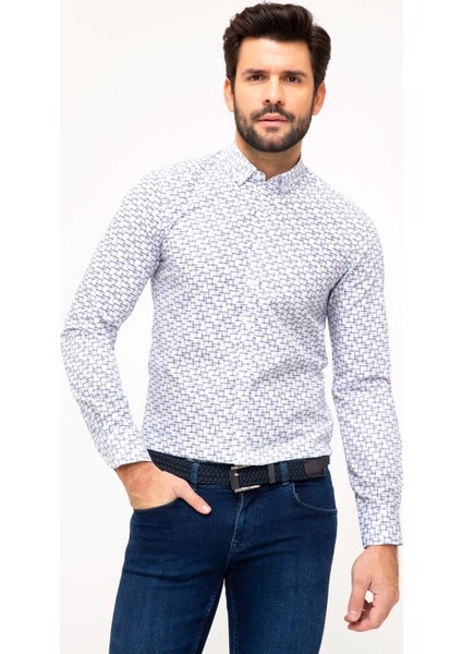 İndigo Slim Fit Gömlek