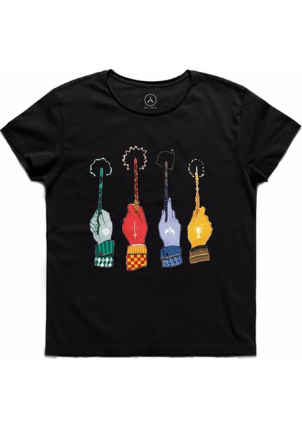 Art T-Shirt Hogwarts Sticks Erkek T-Shirt