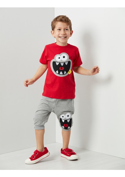 Kahkaha Erkek Çocuk T-shirt Kapri Şort Takım