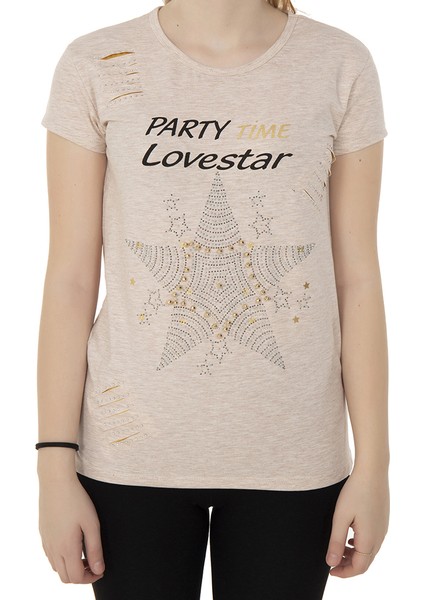 Kız Çocuk T-Shirt Yıldız Taşlı fiyatları