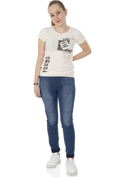 Kız Çocuk T-Shirt Göğsü Lazer Kesim