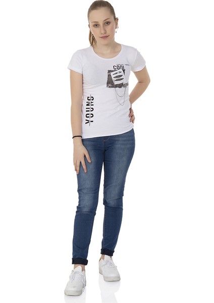 Kız Çocuk T-Shirt Göğsü Lazer Kesim