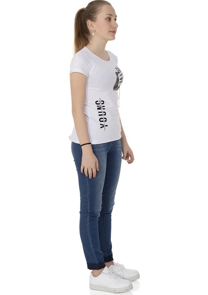 Kız Çocuk T-Shirt Göğsü Lazer Kesim modelleri