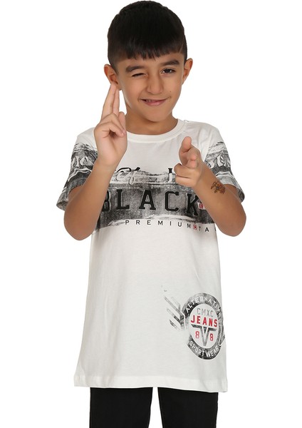 Erkek Çocuk Black Baskılı T-Shirt