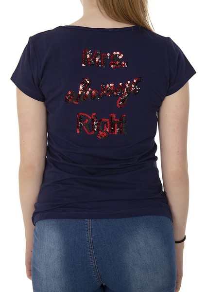 Kız Çocuk T-Shirt Kalp Nakışlı modelleri