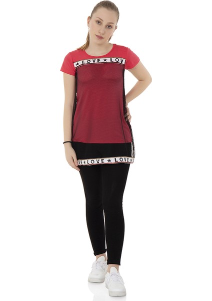 Kız Çocuk Fileli Love Nakış T-Shirt