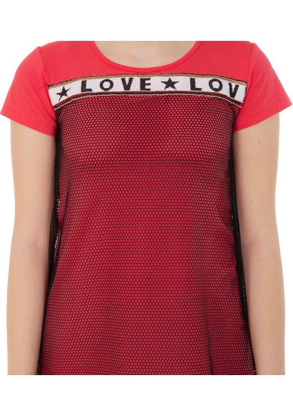 Kız Çocuk Fileli Love Nakış T-Shirt fiyatları