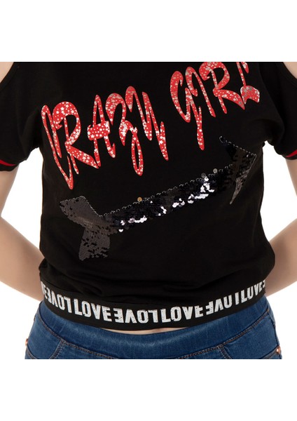 Kız Çocuk T-Shirt Crazy Girl Baskılı fiyatları