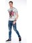 Cipo&Baxx CT410 Kurukafa Life Trap Baskılı Slim Fit Erkek Tişört 5