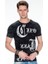 Cipo&Baxx CT398 Büyük Harfler Yazılı Siyah Slim Fit Erkek Tişört 4