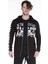 Cipo&Baxx CL239 Kurukafa Baskılı Uzun Siyah Motorcu Sweatjacket 3