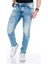Cipo&Baxx CD445 Eskitilmiş Jean Slim Dar Mavi Erkek Kot Pantolon 4