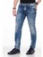 Cipo&Baxx CD319 Esktilmiş Mavi Slim Fit Erkek Jean Kot Pantolon 4