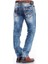 Cipo&Baxx CD148 Yıkanmış Standart Kesim Mavi Erkek Kot Pantolon 3