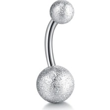 Solfera Gümüş Renk 8Mm Top Uçlu Çelik Muz Göbek Piercing P255A
