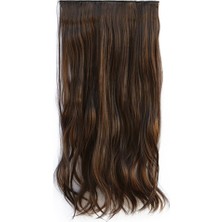 Takıştır 8339002 Isıya Dayanıklı Yarımay Çıt Çıt Saç - 2H6 - Kahverengi Balyaj - Dalgalı - 60 Cm - 110 Gr