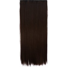 Takıştır 8339007 Isıya Dayanıklı Yarımay Çıt Çıt Saç - 4# - Çikolata Kahve - Düz - 60 Cm - 110 Gr