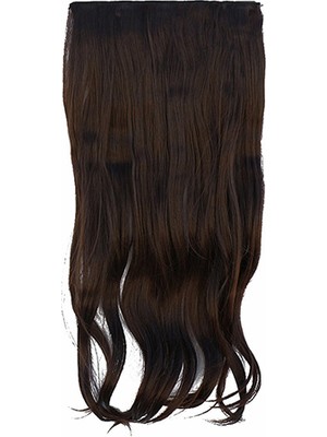 Takıştır 8339008 Isıya Dayanıklı Yarımay Çıt Çıt Saç - 4# - Çikolata Kahve - Dalgalı - 60 Cm - 110 Gr