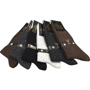 6 Lı Lambswool Yün Erkek Çorap Pamuk Karışımlı