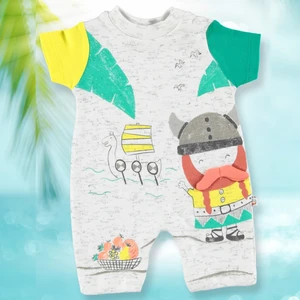 Vikingler Erkek Bebek İnterlok Kısa Tulum