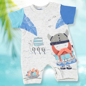 Vikingler Erkek Bebek İnterlok Kısa Tulum