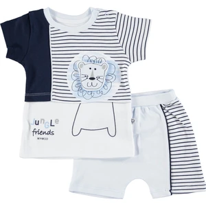 Çizgili Erkek Bebek T-Shirt Şort 2'li Takım