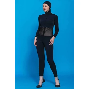 Fileli Siyah Kadın Yüzücü Tulum