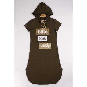Kız Çocuk Elbise Cute Baskılı Haki 8 Yaş K-131